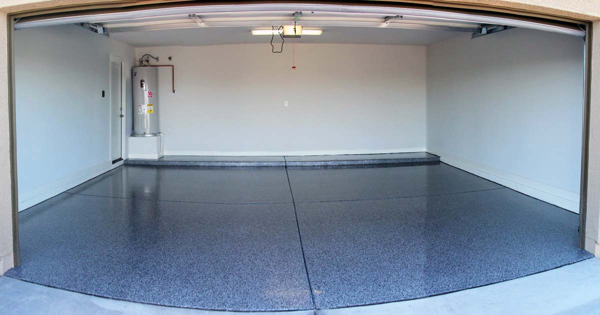 Seamless custom flake pattern polyaspartic floor coating showroom finish