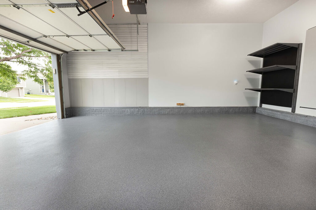 Stain resilient and waterproof residential concrete epoxy flooring