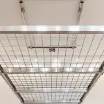 Clean, organized garage interior with customized storage systems